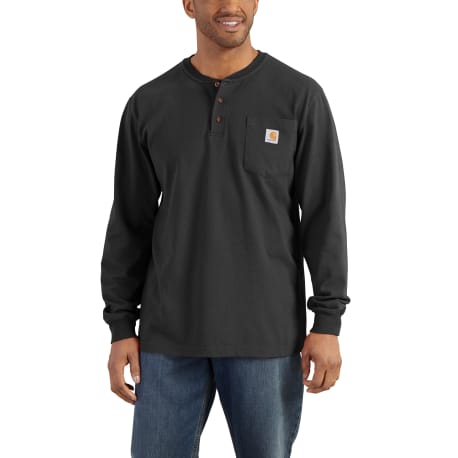 Carhartt Tall 2XL Black Long Sleeve Henley