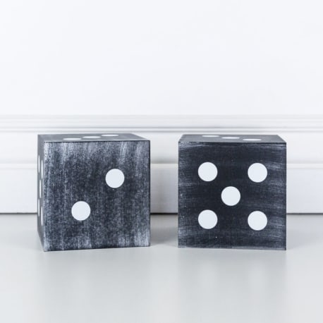 Adams & Co. Wood Dice 4X4X4 Black/White