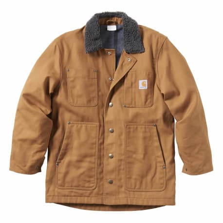 Carhartt Boys' Carhartt Brown Full Swing Fleece-Lined Chore Coat, Large