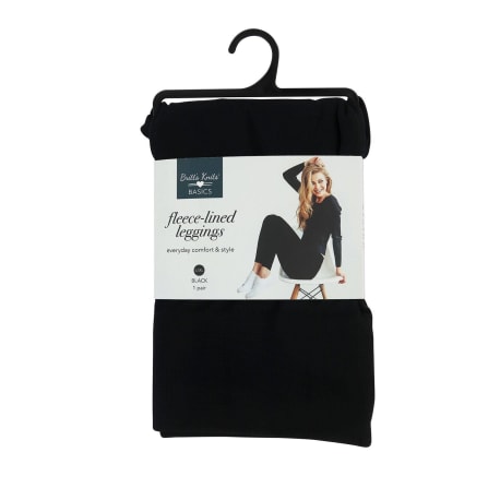 Britt's Knits S/M Black Fleece-Lined Leggings, Size 4-6