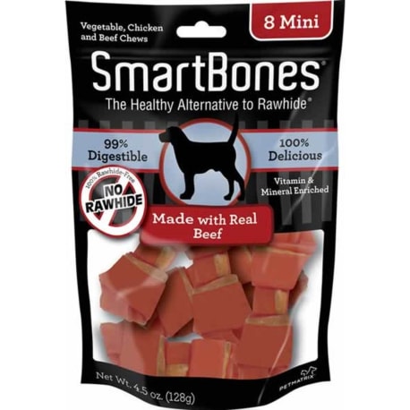 SmartBones Mini Beef Dog Chews, 24-Count