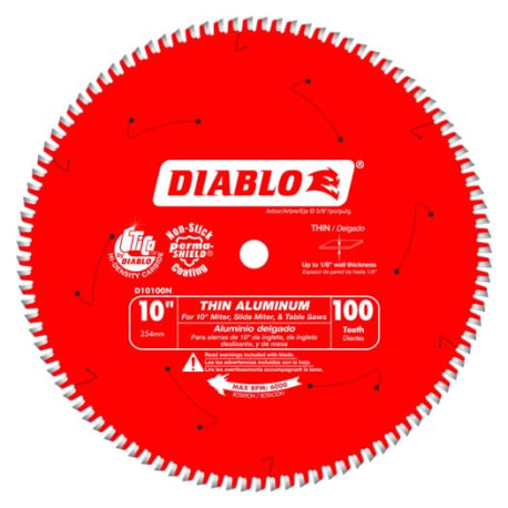 Diablo 10-In. 100 Tooth Thin Aluminum Cutting Saw Blade