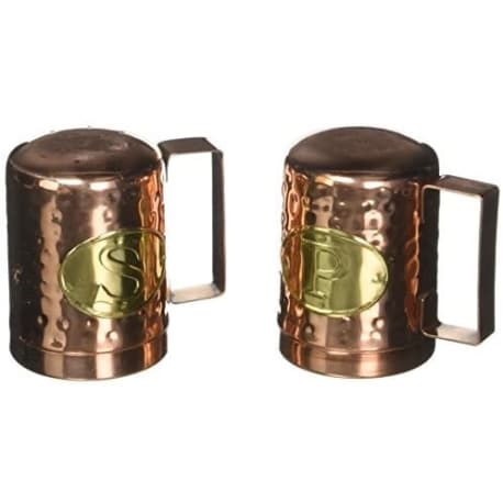 Home Essentials Hammered Copper Finished Salt and Pepper Shakers