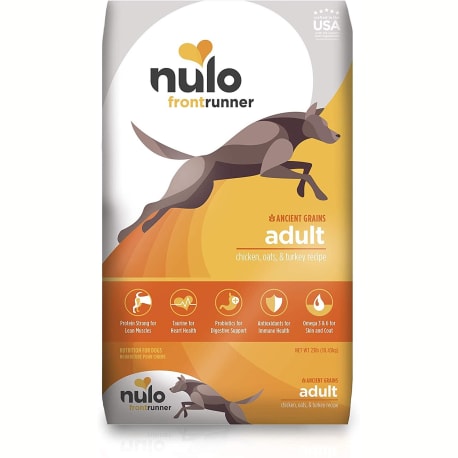 Nulo Frontrunner Protein Chicken, Oats & Turkey Recipe Dry Adult Dog Food, 23 lb.