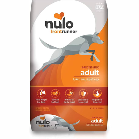 Nulo Frontrunner Turkey, Trout & Spelt Recipe Dry Adult Dog Food, 23 lb.