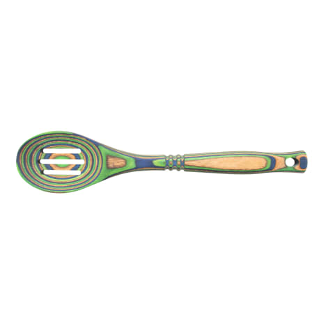 Island Bamboo Pakka Wood Peacock Slotted Spoon