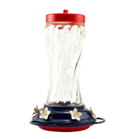 Audubon Patriotic Swirl Glass Hummingbird Feeder, 16 oz.