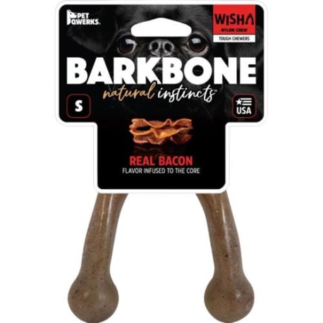 Pet Qwerks Small Bacon Barkbone Wishbone