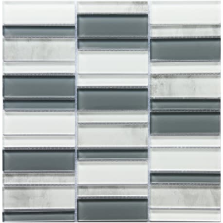 Emser La Vie Silver Glass Mosaic Tile, 12 x 12 in.