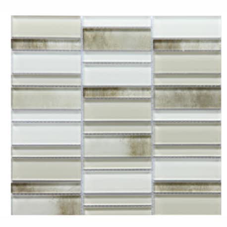 Emser La Vie Cream Glass Mosaic Mesh Tile, 12 x 12 in.