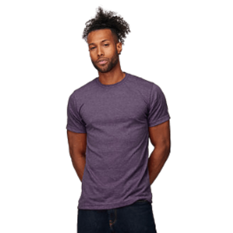 Tultex Unisex Poly-Rich Heather Purple Short Sleeve Shirt, Small