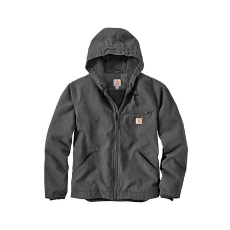 Carhartt Men's Gravel Washed Duck Sherpa-Lined Hooded Jacket, 3X Regular