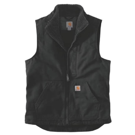 Carhartt Men's 3X Black Washed Duck Sherpa Lined Mock Neck Vest