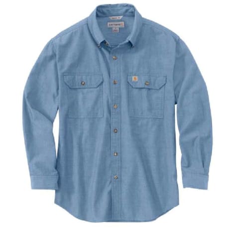 Carhartt Men's Blue Chambray Original Fit Long-Sleeved Shirt,  Large Tall