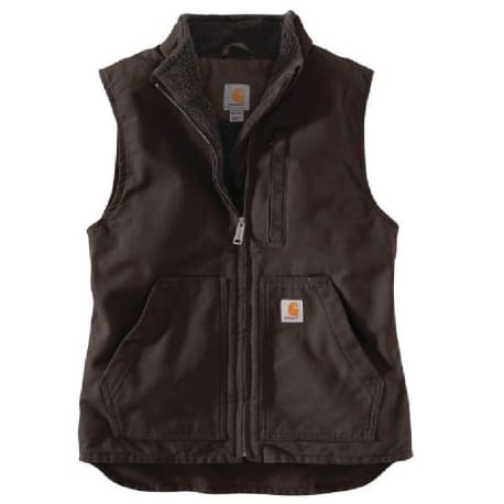 Carhartt Women's 3X Plus Dark Brown Sherpa-Lined Mock Neck Vest