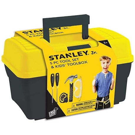 Stanley Jr. 5 Piece Tool Set with Hard Hat for Kids - Role-Play Toy Kit for  Ages 3+ in the Kids Play Toys department at