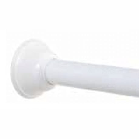 Zenith Aluminum Decorative White Adjustable Tension Shower Rod, 44-72 in.