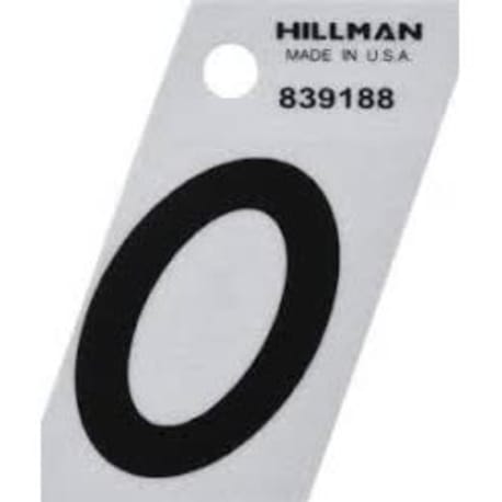 Hillman 1-1/2 in. Black & Silver Reflective Mylar Angle Cut Sticker Letter O