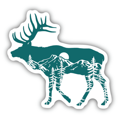 Stickers Northwest Elk Scene Sticker