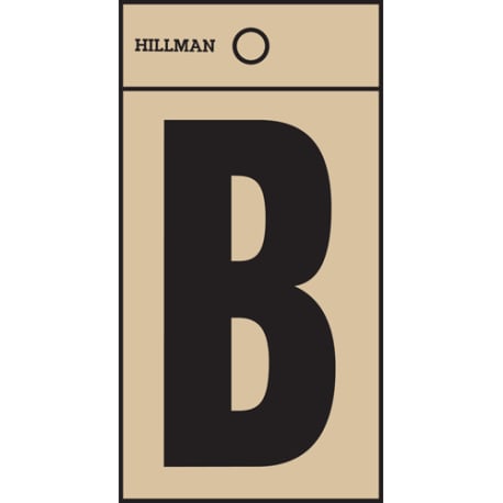 Hillman 2 in. Black & Gold Mylar Sticker Letter B