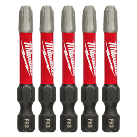 Milwaukee SHOCKWAVE Impact Duty 2-in. PH3 Phillips Bits, 5-Pack