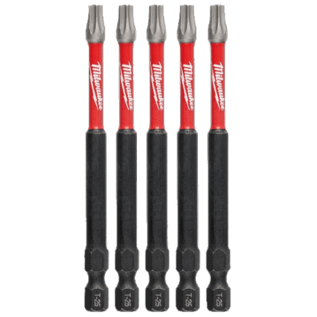 Milwaukee SHOCKWAVE™ Impact Duty™ 3-1/2" T25 TORX Bits, 5-Pack