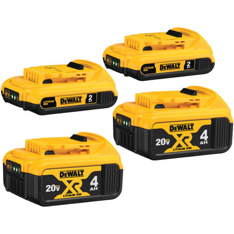 DEWALT 20V MAX* Lithium-Ion Batteries, 4-Pack