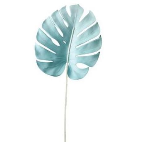 Allstate Floral Aqua Monstera Leaf Spray, 29 in.