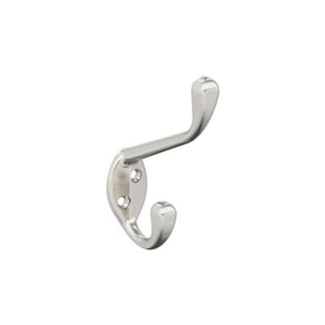 Amerock Noble Two Prong Satin Nickel Decorative Wall Hook