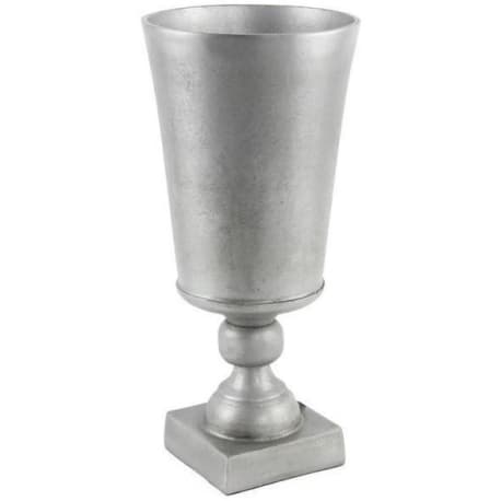 A&B Floral Aluminum Rock Grey Compote with Square Base, 15.75 in.