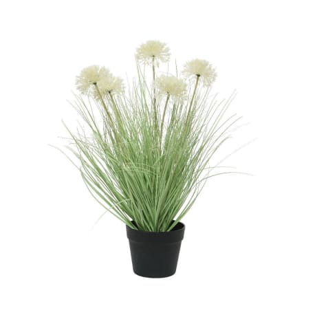 Kaemingk White Flower with Grass in Pot