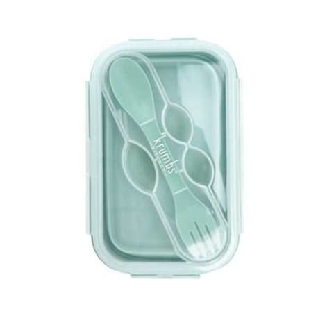 Krumbs Kitchen Mint Silicone Collapsible Lunch Container, 8.5 in.