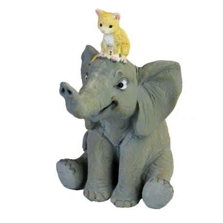 Top Land Trading Elephant with Cat on Head Figurine