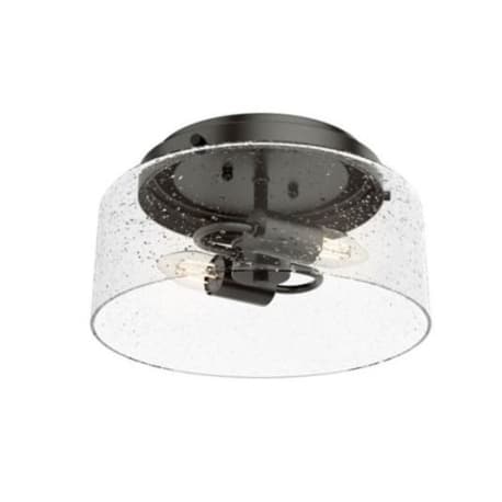 Hunter Hartland Matte Silver Two Light Flush Mount Light Fixture, 11.5 in.