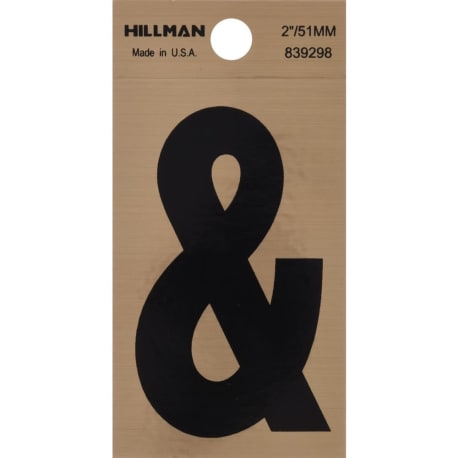 Hillman 2 in. Black & Gold Mylar Sticker Ampersand (&)