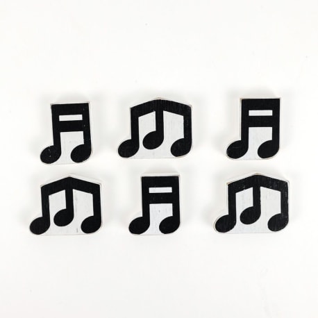 Adams & Co. Black and White Music Tiles for Letter Board, Set of 6