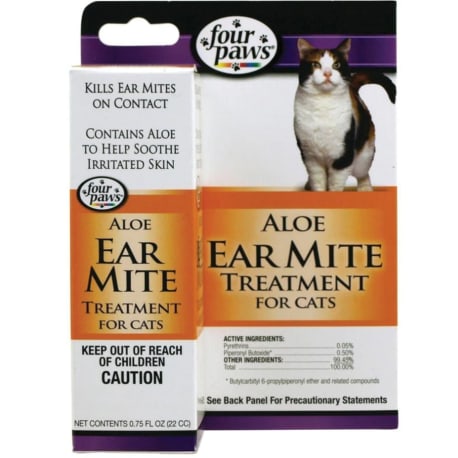 Four Paws Aloe Ear Mite Treatment for Cats, .75 oz.