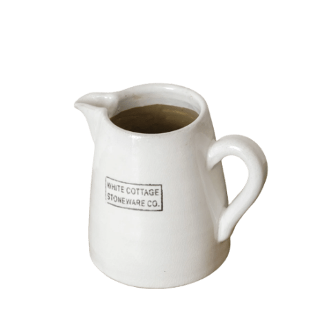 Audrey's Your Heart's Delight White Cottage Stoneware Pitcher, 5.75 x 7 in.