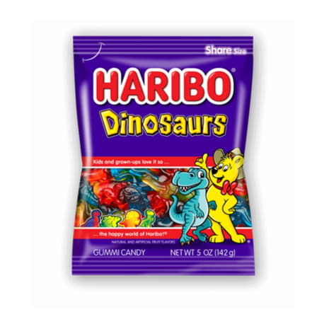 Haribo Gummy Dinosaurs, 5 oz.