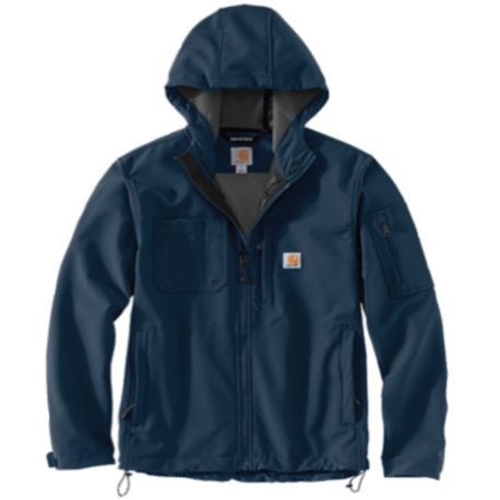 Carhartt Men's Small Dark Blue Rain Defender Softshell Hooded Jacket