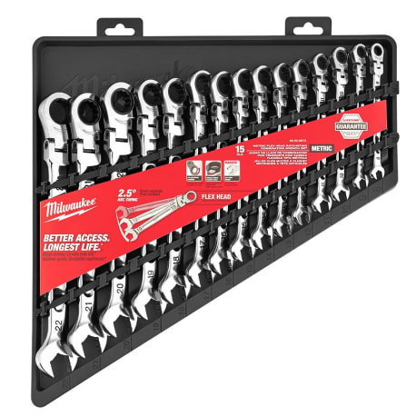 Milwaukee 15-PC Metric Flex Head Ratcheting Combination Wrench Set