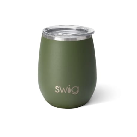 Swig Life Matte Olive Stemless Wine Cup, 14 oz.