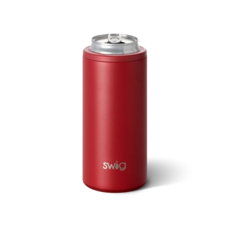 Swig Life Matte Crimson Skinny Can Cooler, 12 oz.