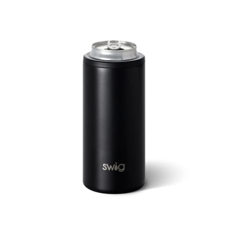 Swig Life Matte Black Skinny Can Cooler, 12 oz.