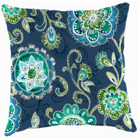 Jordan Navy Blue Paisley Toss Pillow, 16 x 16 in.