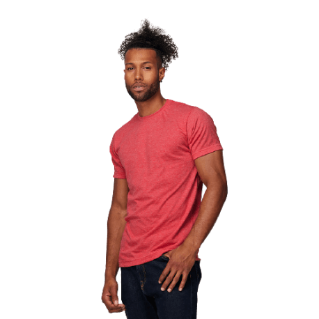 Tultex Small Unisex Poly-Rich Heather Red Short Sleeve Shirt