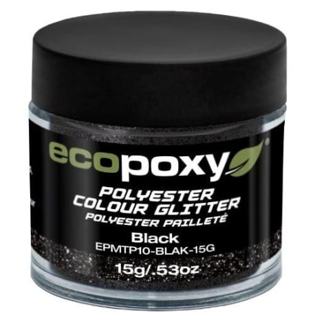 EcoPoxy Black Polyester Color Glitter, 15g