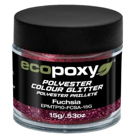 EcoPoxy Fuchsia Polyester Color Glitter, 15g