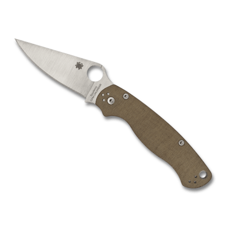 Spyderco Para Military 2 CPM CRU-WEAR MICARTA Pocket Knife, Brown