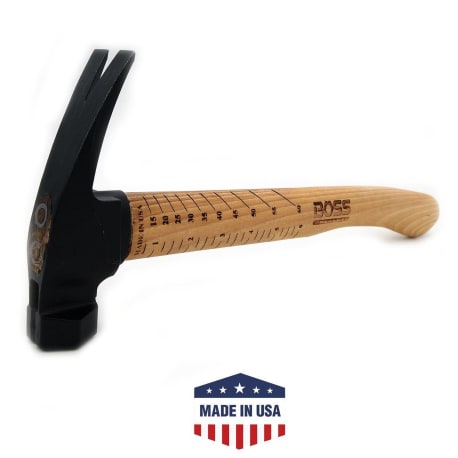 BOSS Hammer Co. 18 oz. Hybrid Steel Hammer with Hickory Handle, Milled Face